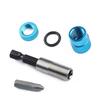 Adjustable 65mm Quick-Release Screwdriver Bit Holder in Blue/Red/Silver - 1/4" Carbon Steel Extension Rod