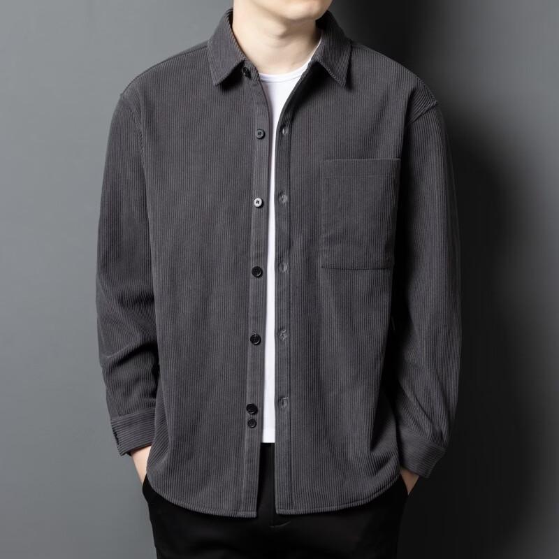 Hengyuanxiang Men's Winter Warm Fleece-Lined Shirt