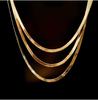 [Stjarna] Gold Snake Chain S925 Silver Necklace, 3mm Wide, 45cm, Women's Chain, Flat, Wide, Weight 7g 04G