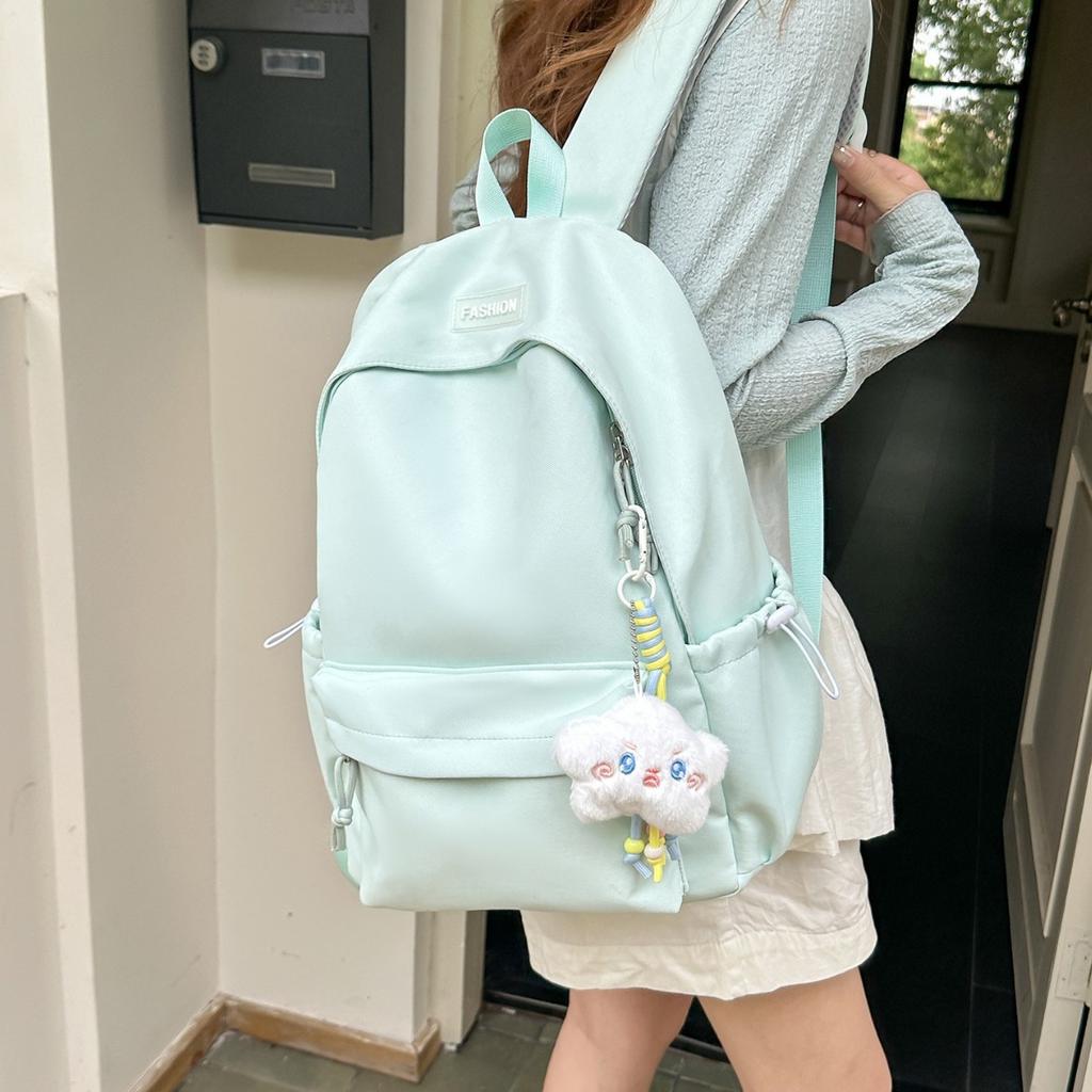 Schoolbag new solid color backpack, Korean version ins junior high school college student schoolbag leisure travel large capacity backpack