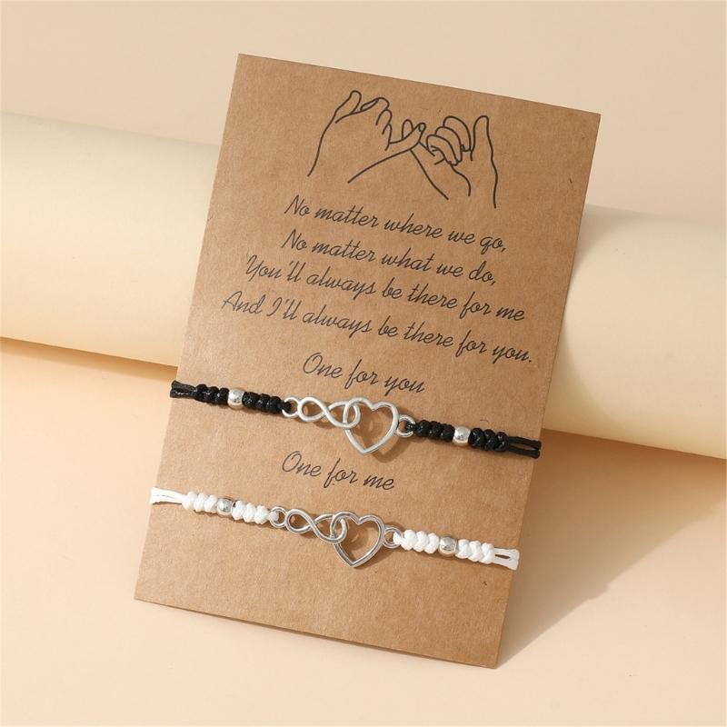 1 Pair Handmade Friendship Bracelets Rope Bracelets Set Adjustable Cotton Anklets Unisex Bracelet for Any Occasion