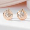 Kinel Glossy Round Stud Earrings For Women Zircon Trendy Jewelry
