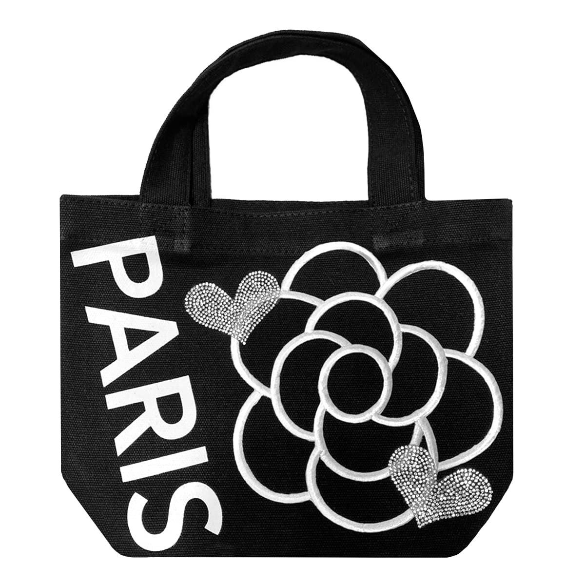 

Tote Bag Mini Bag Small Lightweight Mini Tote Lunch Bag Handbag Camellia [DIVA Rose] Women s (Black) чорний