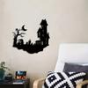 Metal Silhouette Yard Signs Wall Decor - Modern Delight for Halloween Room, Sticker Mural with Metal Wall Hanging