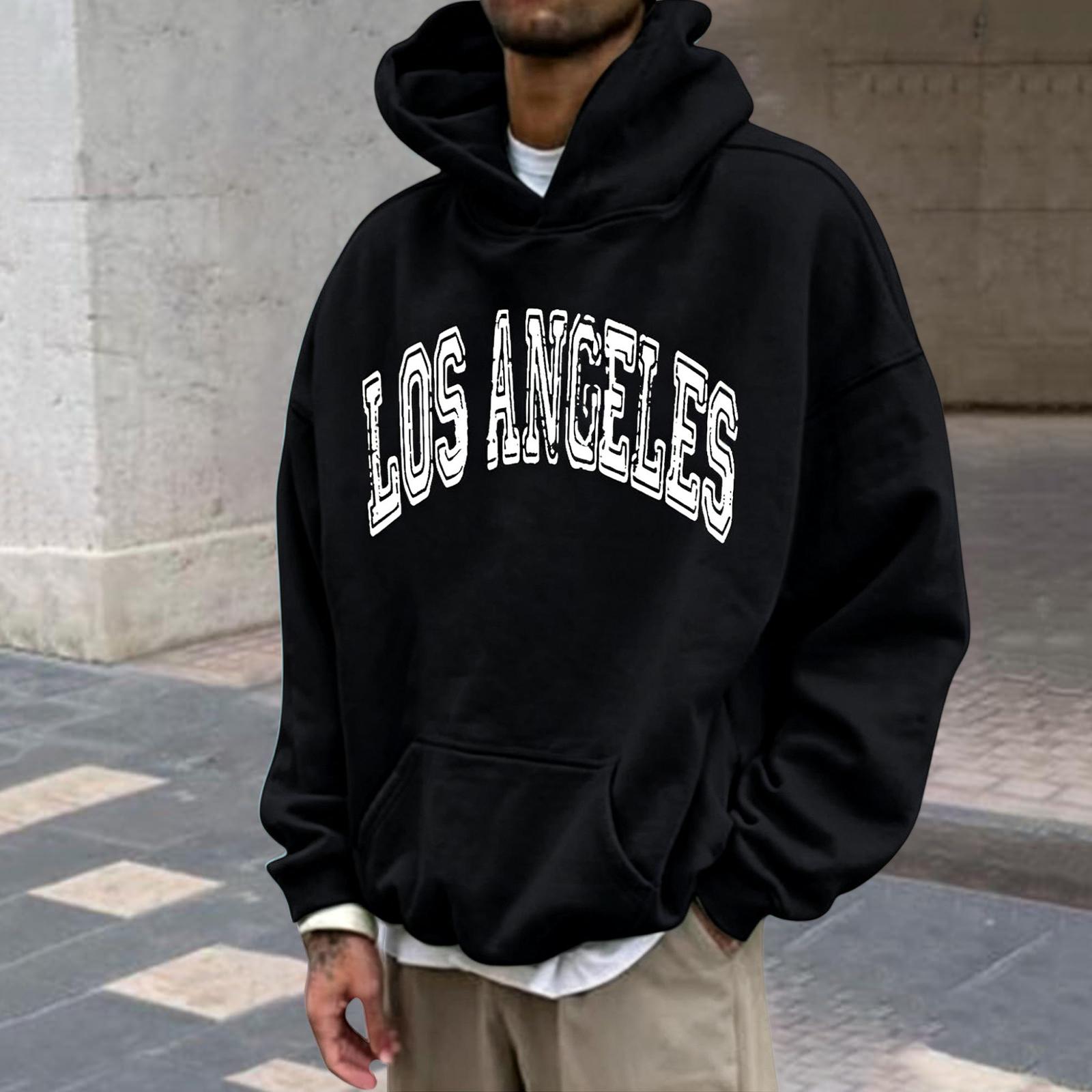 Men s Loose Fit Printed Hoodie Sweatshirt XXXXXL