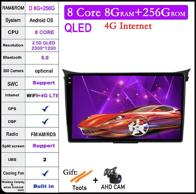 QLED DSP Android 14 For Hyundai I30 Elantra GT 2012 2013 2014 2015 2016 Car Auto Radio Multimedia Video Player Navigation