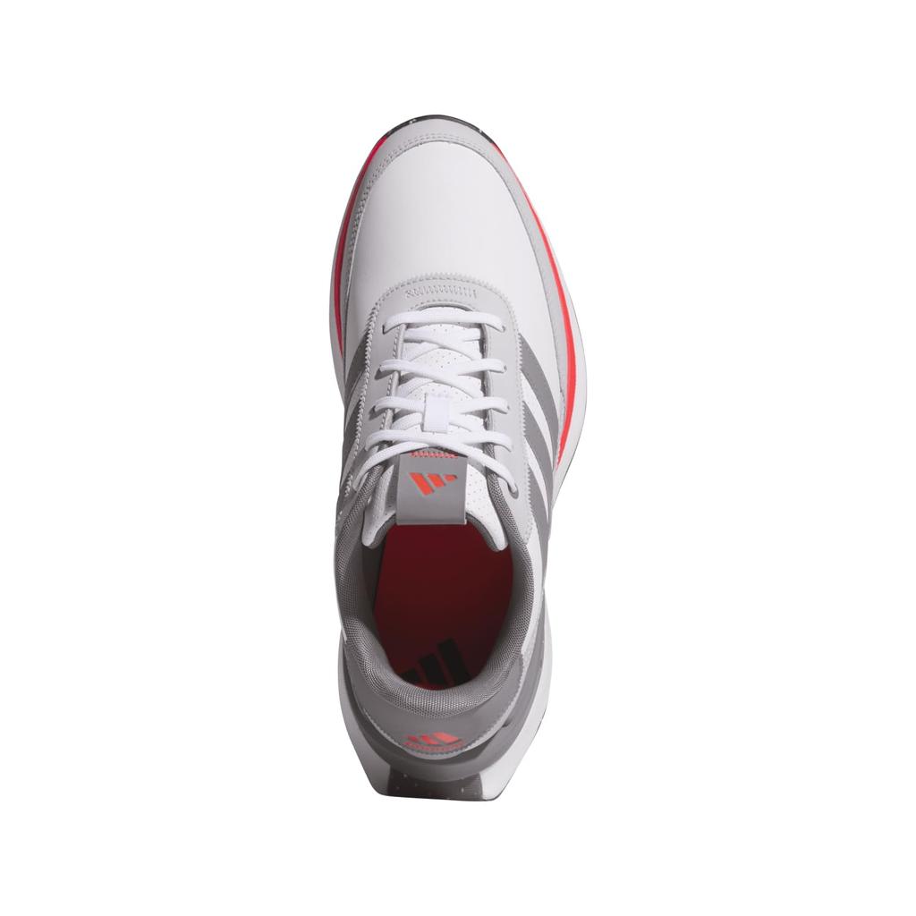 Adidas Golf S2G SL Leather Golf Shoes, Size 24, Men's, White/Grey Three/Lucid Red, Size 25.0 cm, 2E
