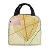 Colorful Leaves Leaf Vein Pattern Insulated Lunch Bag for Women Children Leakproof Food Boxes Thermal Lunch Box Tote
