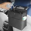 Car Garbage Can Backseat Trash Can Car Accessories Waste Basket Cup Holder Container Leather Storage Bag Tissue Box Vehicle