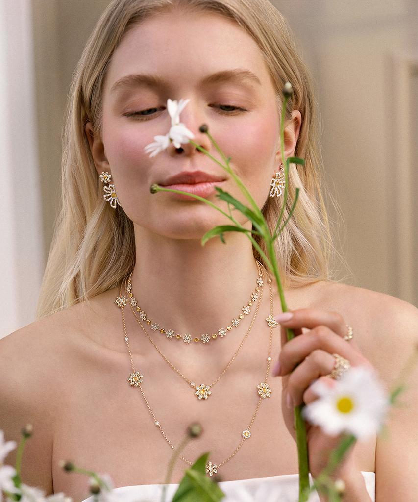 Lola Rose Daisy Citrine Flower Choker Necklace