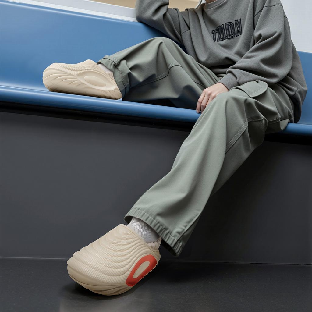 Platform Women Cotton Slippers Plush Warm Thick Bottom Slides Breathable Soft Non-slip Slippers Indoor Outdoor Men Cotton Slippers