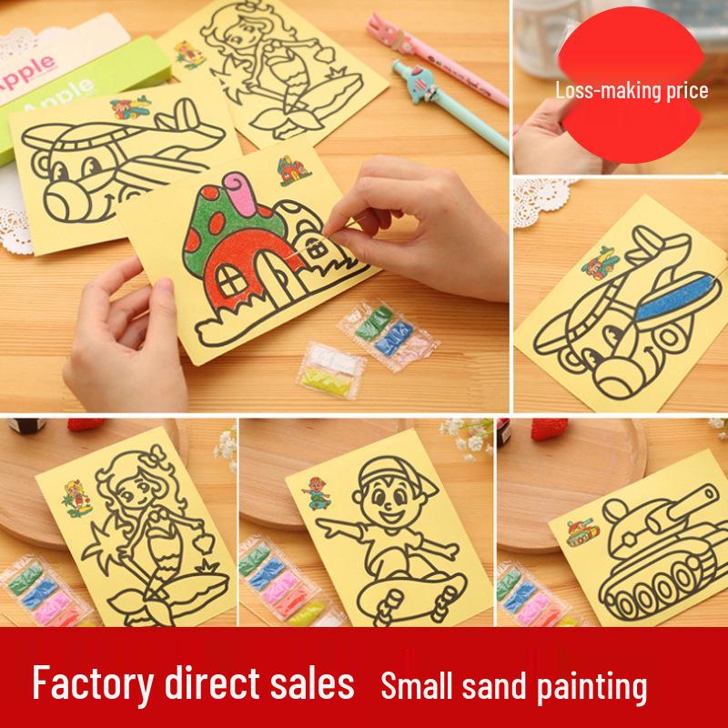 Creative Yellow Cartoon DIY Sand Painting Toy - Medium Size Educational Gift for Kindergarten & Birthday Prizes