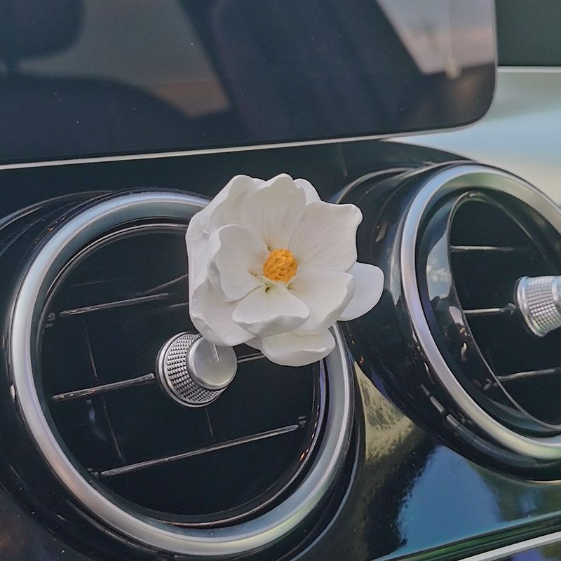

Fairy-Like Magnolia Flower Car Air Vent Perfume Aromatherapy Exquisite Car Interior Decoration Diffuser Stone Goddess Gift Light Fragrance Small Single Magnolia