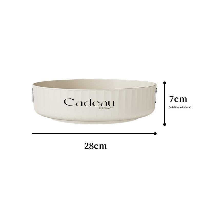 Rotary Kitchen Condiment Rack, Condiment Bottle, Household Fruit Plate, Organizing and Storage Rack, Storage Tray Cream white