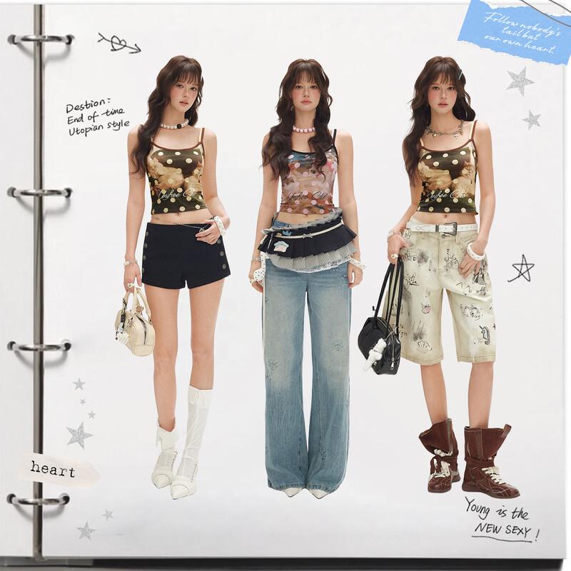 UNIFREE Cute Pet Polka Dot Print Camisole Top