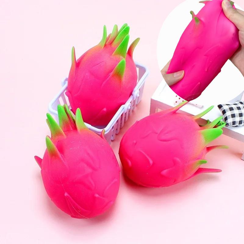 Soft Dragon Fruit Stress Ball Squishy Toys Squishy Squeeze Stress Reliever Fidget Sensory Toy Stretchable Decompression Toy