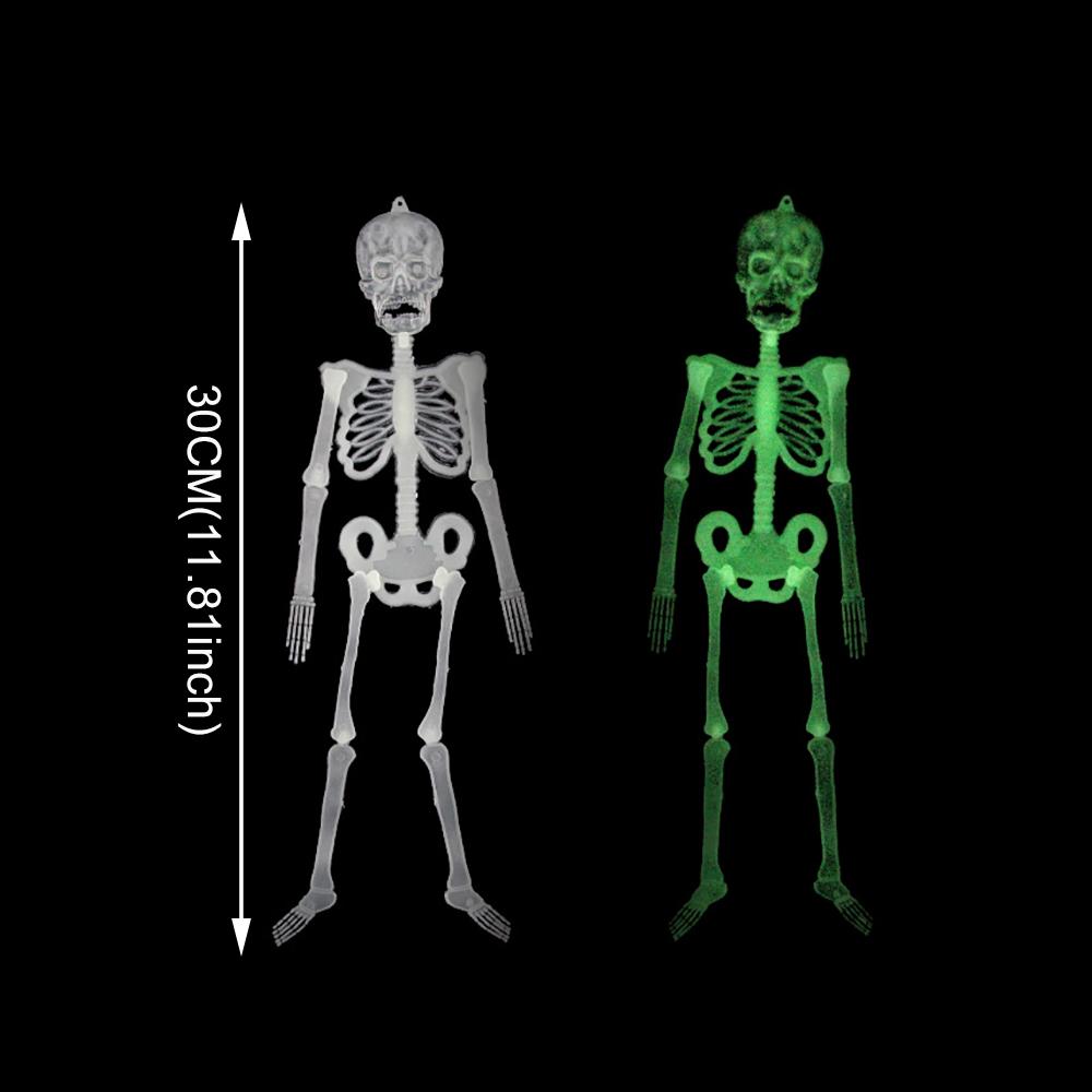 Halloween Lichtgevende Skelet Decoratie 30cm 90cm Glow In The Dark Nep Schedel Hangend Prop Voor Huis Tuin Spookhuis