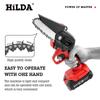 HILDA 4-Inch One-Handed Electric Lithium Chainsaw for Woodworking and Garden Felling.