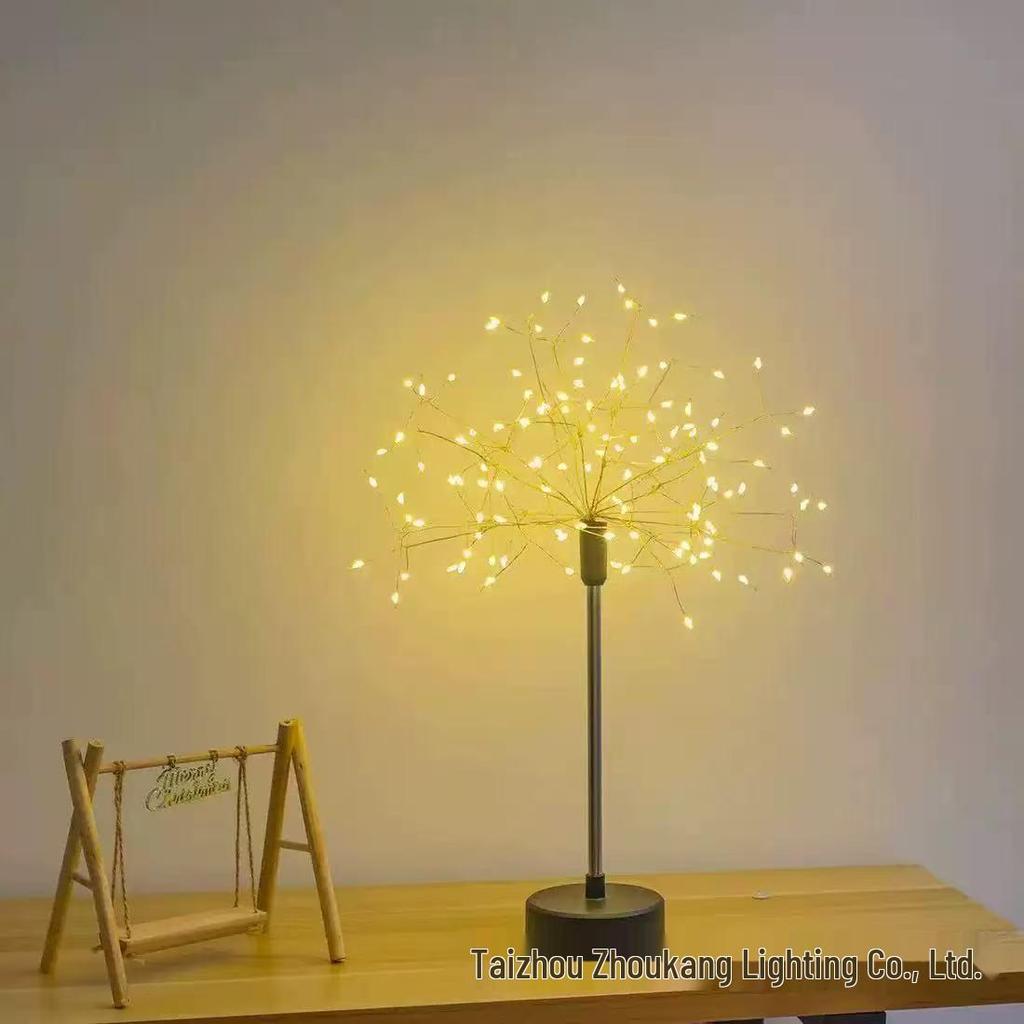 Copper Wire Fireworks Desk Lamp - Dandelion Starry Light, Warm Indoor Decoration, Birthday & Christmas Gift