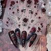 Halloween Nails Blood Rose Nail Stickers Self-adhesive Bronzing Nail Stickers Floral Nail Decals