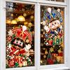 Non Adhesive Window Film 2Pcs Christmas Nutcracker Clings, Cartoon Soldier & Snowflake Static Glass Stickers, Party Ornaments Reusable PVC Stickers