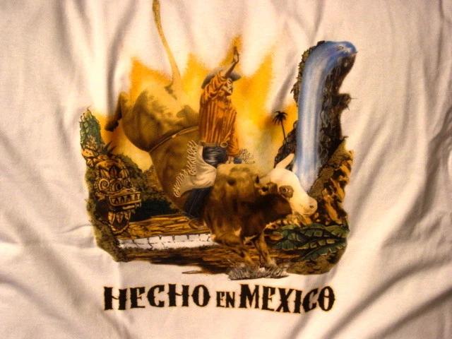 MEXICAN COWBOY RIDING BULL HECHO EN MEXICO T-shirt 3XL