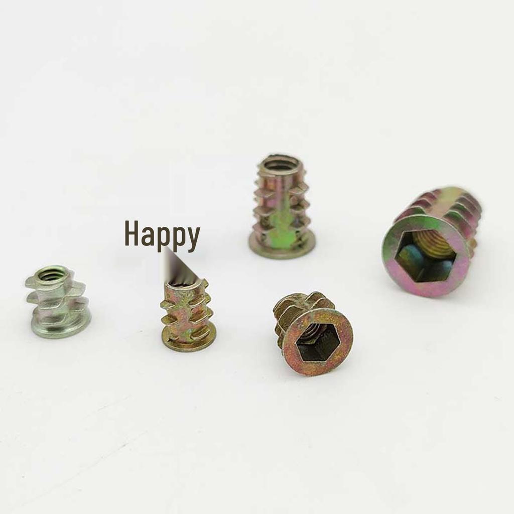 120-Piece Zinc Alloy Hex Socket Nut Set - M4 to M10 Threaded Inserts