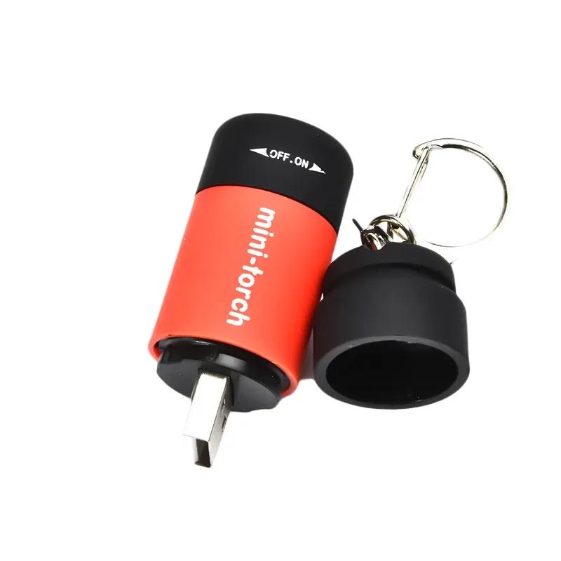 Mini USB Rechargeable Keychain Torch - Waterproof LED Pocket Flashlight by Stonego (1PC)