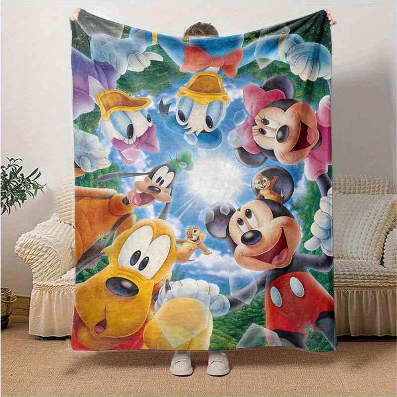1 stuks, Mickey en Vrienden (2) Woondecoratie Flanellen Deken Perfect Cadeau voor Slaapkamer, Woonkamer, Reizen, Kamperen, Auto
