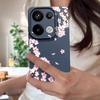 Pink Peach Blossoms Floral Pattern Case For Xiaomi Redmi Note 14 Pro 5G Funda Redmi Note 13 12 11 Pro 5G 4G Leather Texture Silicone Cover