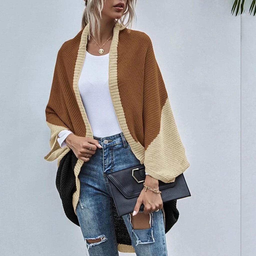 Cárdigan de punto de color informal con temperamento a la moda para mujer