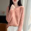 Damen 100% Merinowolle Pullover Rundhalsausschnitt Ausgeschnitten Pullover Neue Mode Jumper Frühling Herbst Kaschmir Pullover Damen Strickoberteile