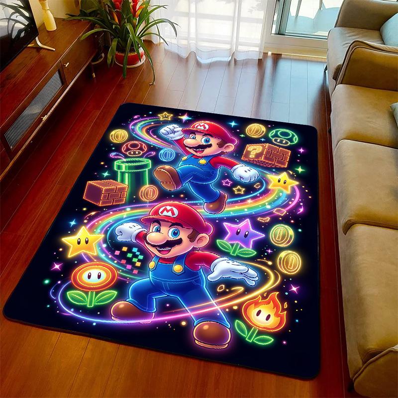 Super Mario Floor Carpet Rug Game Style Soft Surface Mat Anti Slip for Bedroom Living Room Interior Decor -QJY