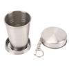 Stainless Steel Collapsible Cup Outdoor Travel Camping Portable Folding Cup with Keychain for