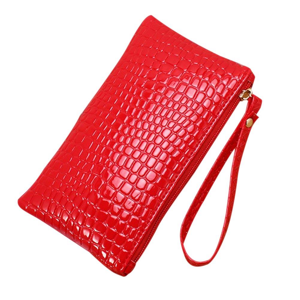 Crocodile Texture PU Phone Wallet Clutch Purse With Zipper Card Holder Makeup Pouch For Shopping Work And Daily Use Women