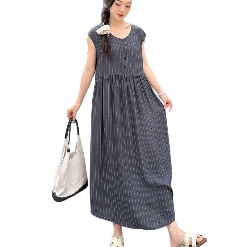 

This Is A New Summer Floral Fashion and Fresh Dress Design with Buttons. Wearing It As An Outer Layer Makes You Look Elegant and Slimming L темно-сірий колір