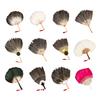 Vintage Chinese Fan Gooses Feather Wedding Party Fan Dance Feather Hand Fan Photograph Props Wood Craft Decorations Fan