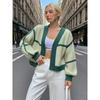 Damen Temperament V-Ausschnitt Strickjacke Pullover einfarbig locker langärmelig vielseitiges Oberteil Pullover Damen