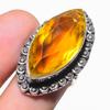 Citrine Gemstone Adjustable Ring Statement Handmade Gift Marquise Shape Jewelry