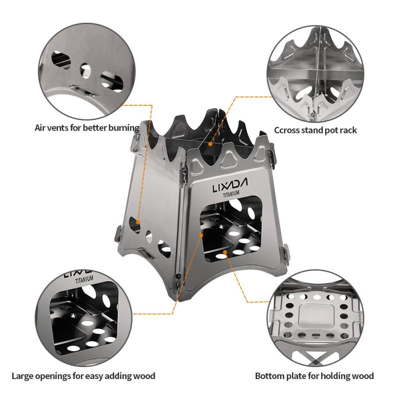 Compact Folding Stainless Steel Wood Stove Outdoor Cooking Picnic Camping Stove Portable Wood Furnace Burner outdoor stove