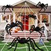 Halloween Plüschspinne, 30-200cm Outdoor Riesenspinne Deko Kammer Streich Schwarze Spinne, Horror Halloween Dekoration Party Requisite