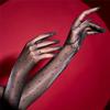 Sexy Women Dot 1D Thin Glove Elastic Oil Glossy Shiny Long Finger Glove Sheer See Through Long Glove Driving Dance Gloves