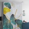 Rideaux transparents en Tulle à feuilles de Ginkgo, magnifiques, pour fenêtre de salon, Voile Transparent, pour chambre à coucher, décoration de maison