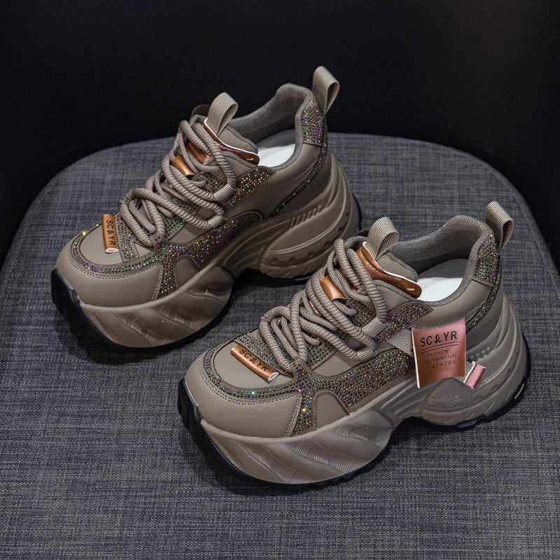 Neue Dad-Schuhe mit dicker Sohle und Innensohlenerhöhung, lässige, modische und vielseitige Damenschuhe