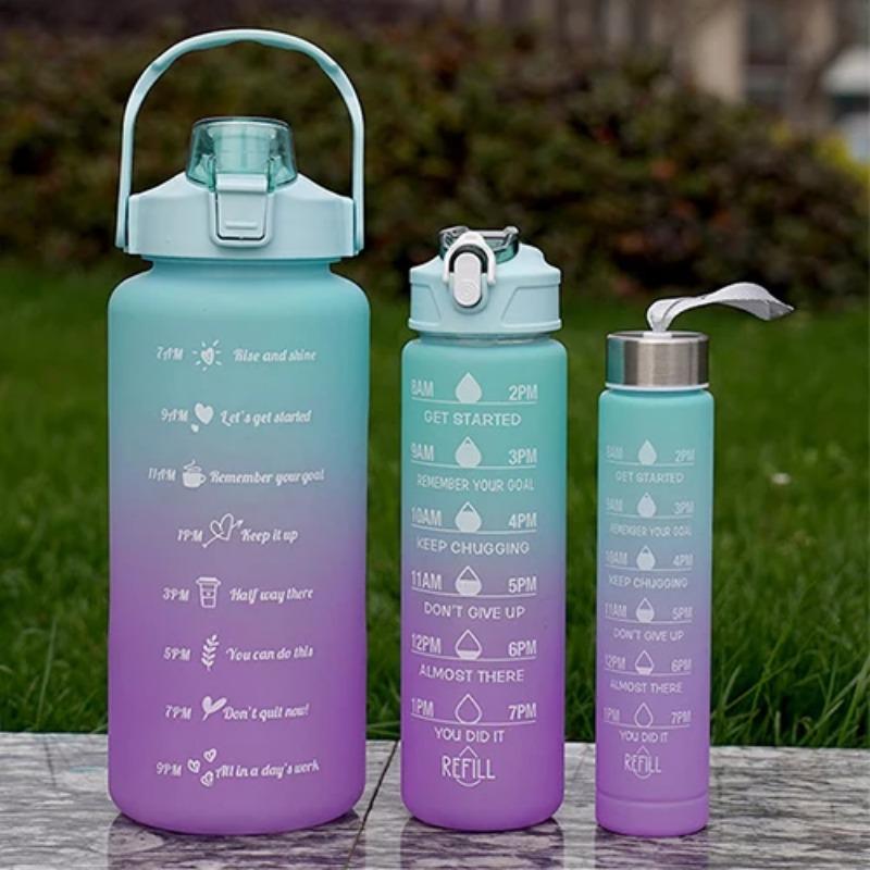 

Бутылка для воды 2 литра Питьевая бутылка Спортивная бутылка на открытом воздухе с маркером времени Посуда для напитков Матовая прогрессивная цветная чашка для воды As the picture shows