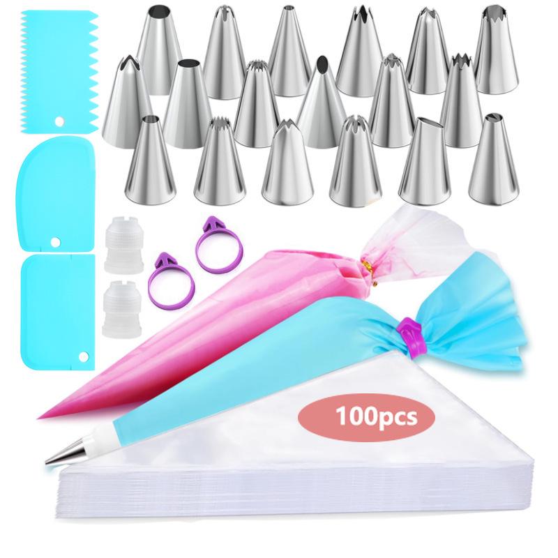 Nordic Disposable Piping Bags & Tips Set for Cake Decorating