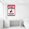 CATUTION Area Patrolled by Attack Guinea Security Co. Bird Silhouette Metal Tin Sign Playful Warning Sign for Home Office Decor