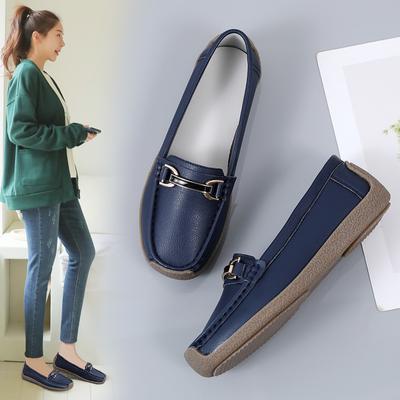 Mocassini da donna con punta a cavallo Mocassini da guida in pelle Comfort Flats Casual Slip on Beige Plus Size Walking Minimalista Estate Scarpe premaman per donna