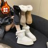 Foreign trade 2025 new wool bow decorative casual women's snow boots thick-soled large-size thermal cotton shoes