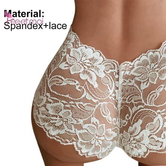 Mutandine Slip bassi Vita più ricamo in pizzo Volant trasparenti Taglia sexy